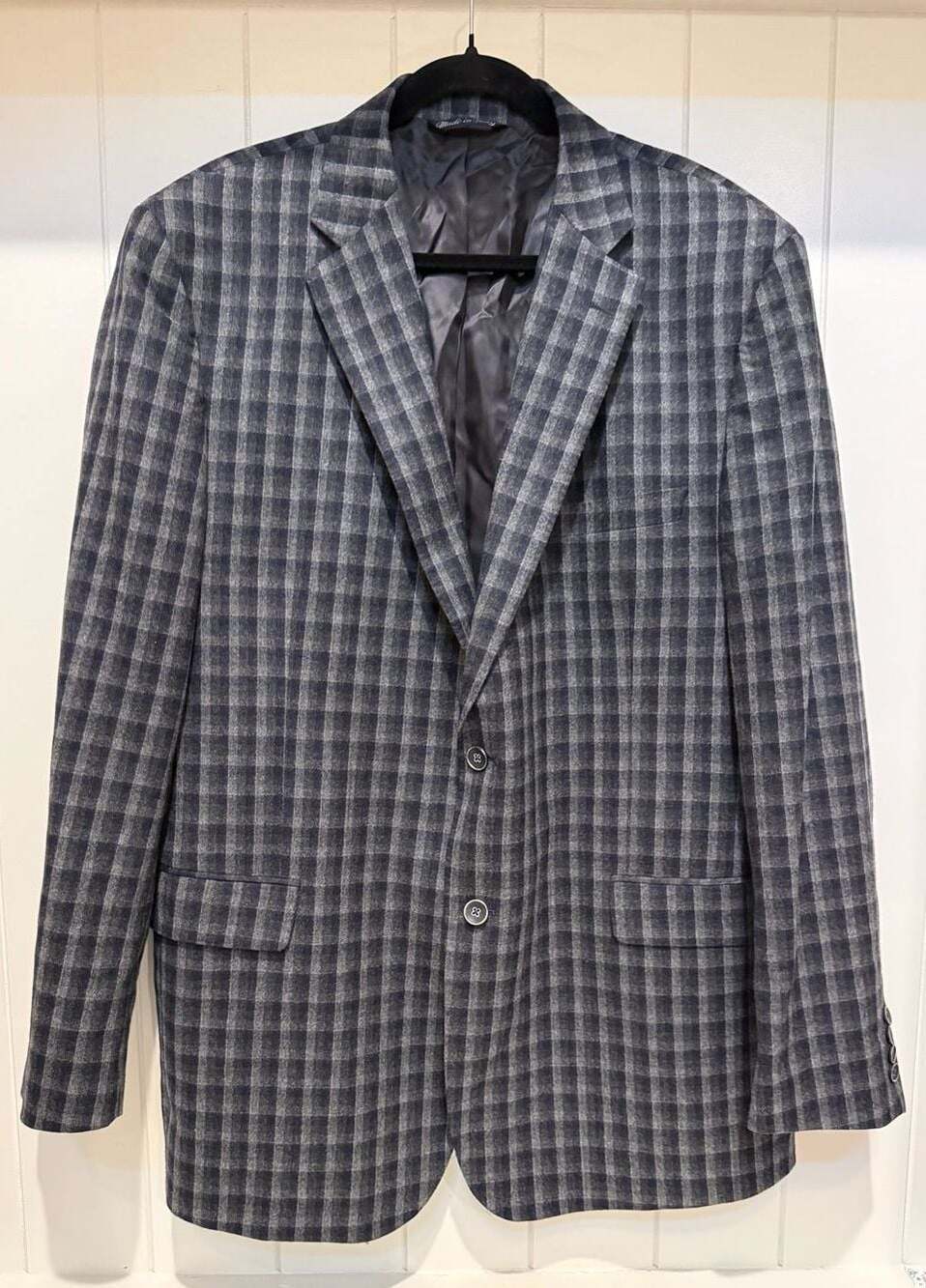 Alberto Zimni Signature Men's Gray Plaid Sport Coat / Vitale Barberis Canonico S